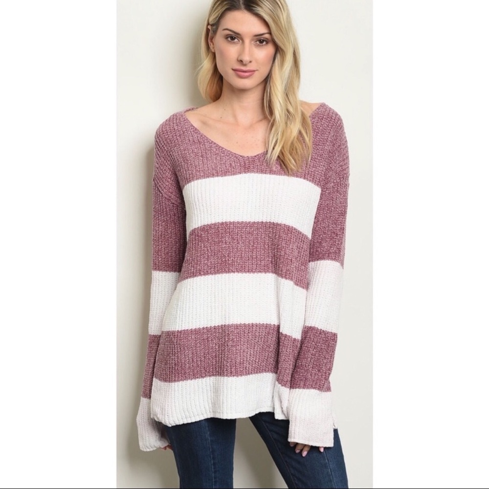 MOVING SALE🚚MUST HAVE CHENILLE STRIPE SWEATER - Picture 3 of 5